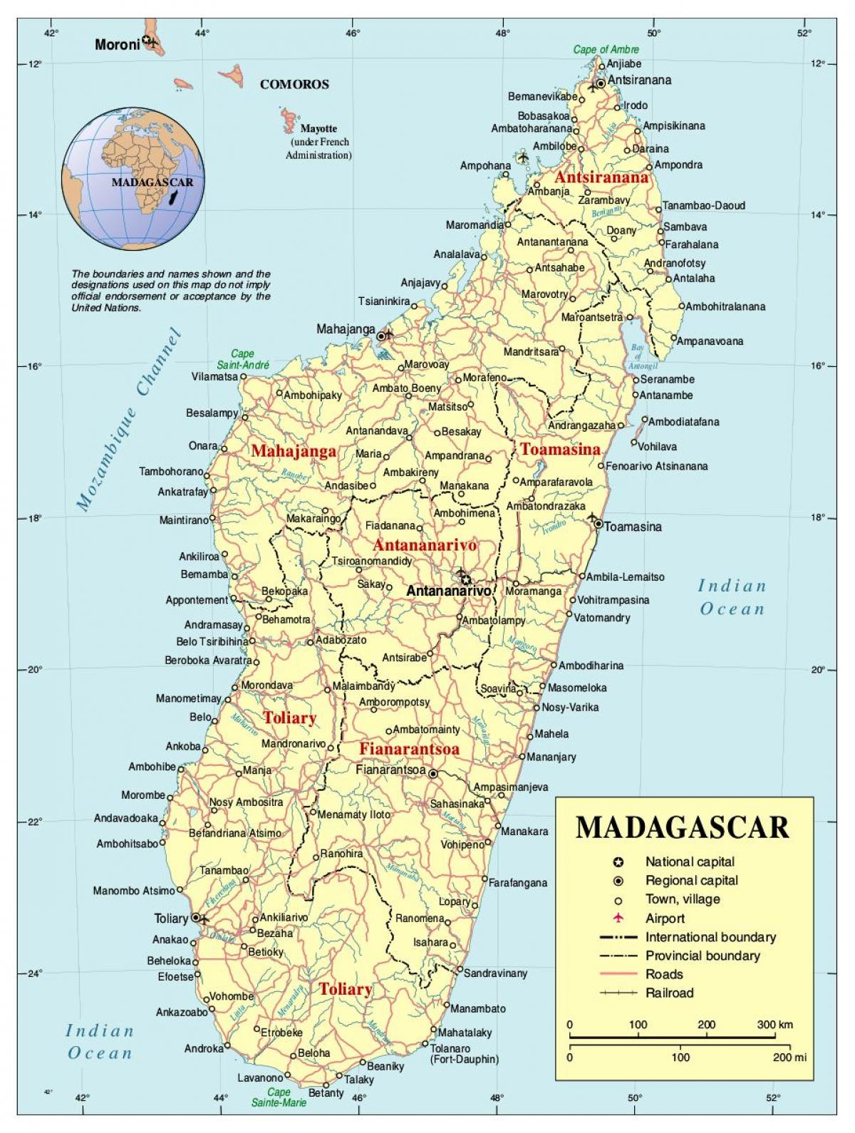 map of Madagascar road