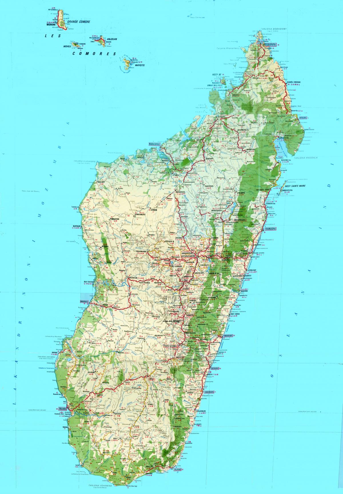 map of Madagascar topographic