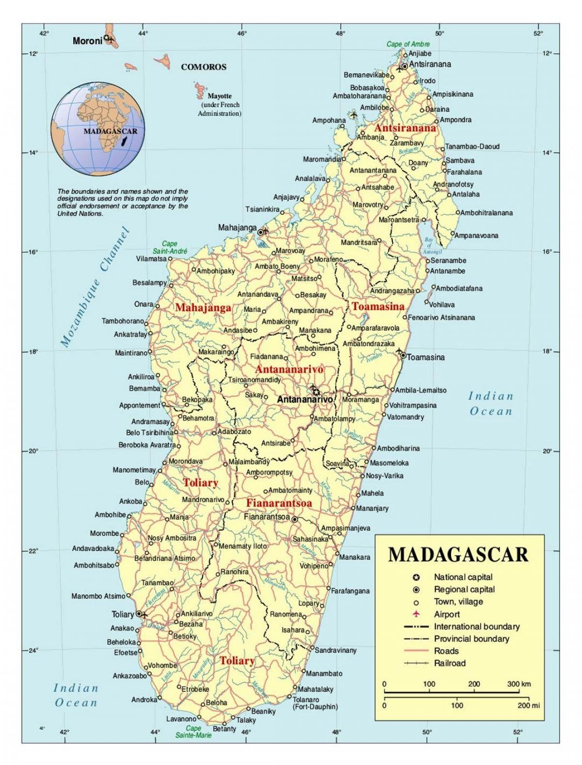 detailed map of Madagascar