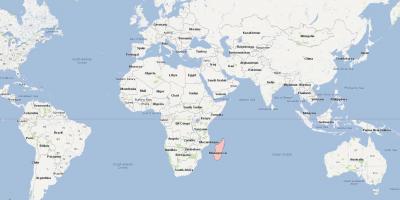 World map showing Madagascar