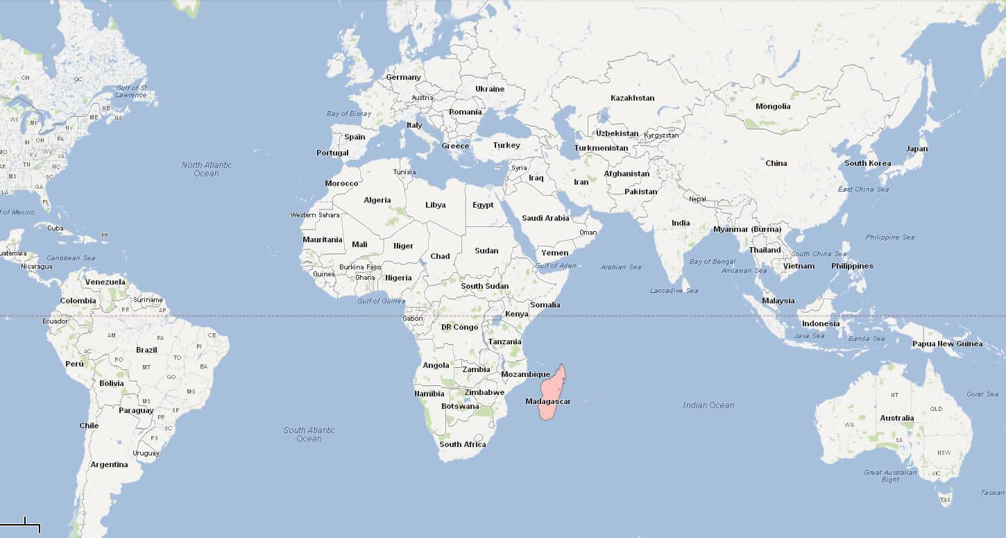 Madagascar On World Map World Map Showing Madagascar Eastern Africa   Madagascar On World Map 