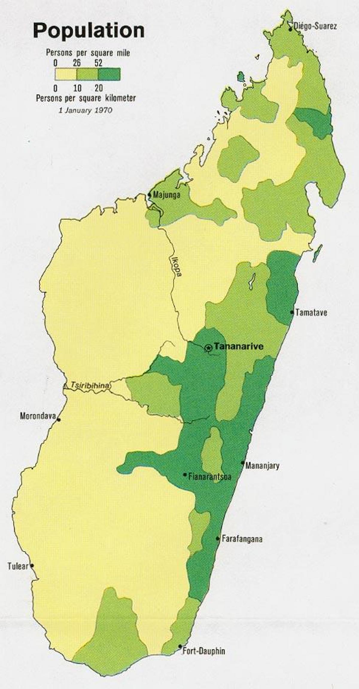 Madagascar population map Madagascar population density map (Eastern