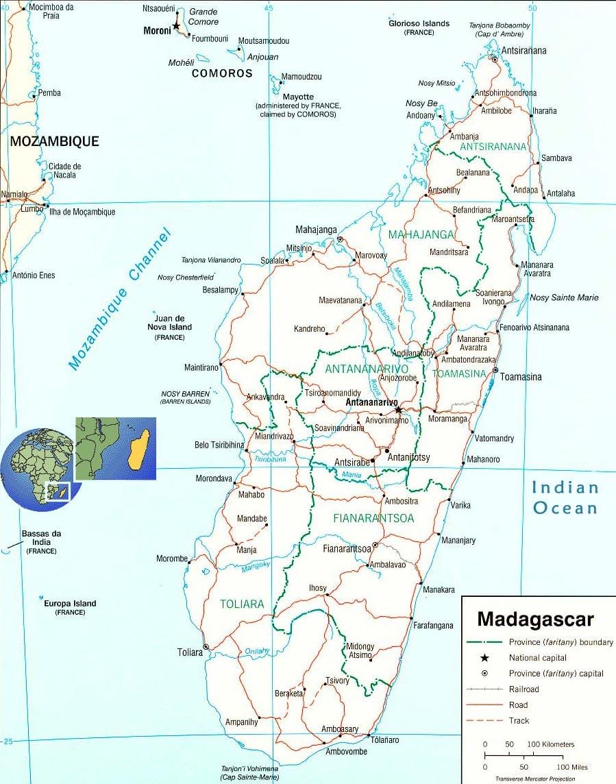 map of Madagascar river