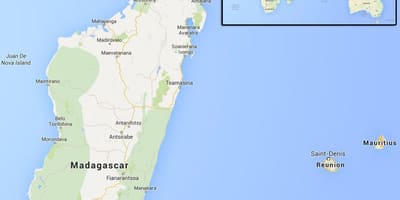 Map of islands near Madagascar