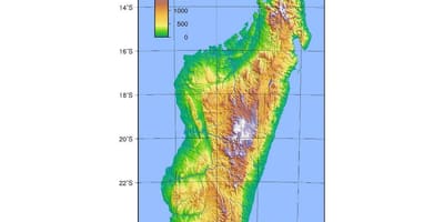 Map of Madagascar elevation