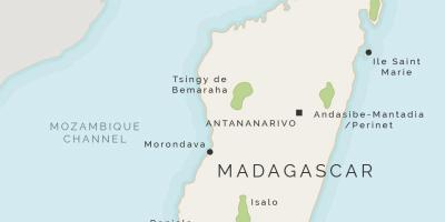 Map of Madagascar and surrounding islands